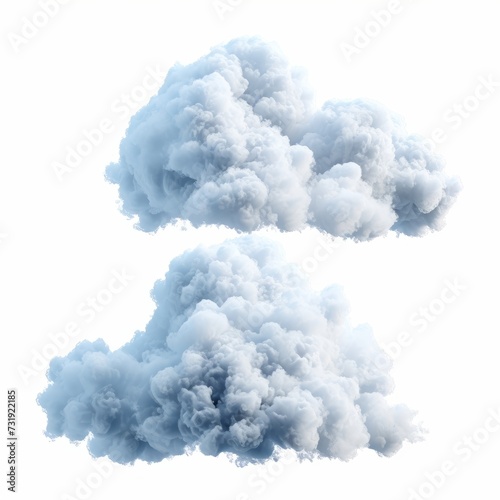 3d render, abstract clouds and cumulus clip art isolated on transparent background, sky elements, Generative AI