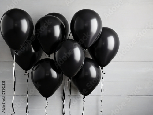 Black balloons on white background Balloons isolated on white background 