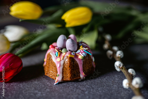 chocolate easter eggs with flowers easter