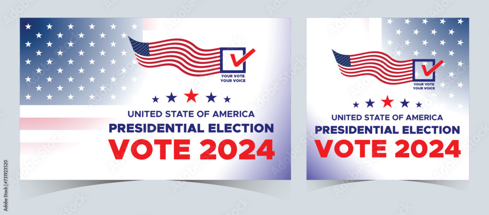 Set Of Vote 2024. Presidential election day in united states. Election 2024 USA. Political election campaign banner. background, post, Banner, card, poster design with Vote day November 5 US Set Of Vote 2024. Presidential election day in united states. Election 2024 USA. Political election campaign banner. background, post, Banner, card, poster design with Vote day November 5 US