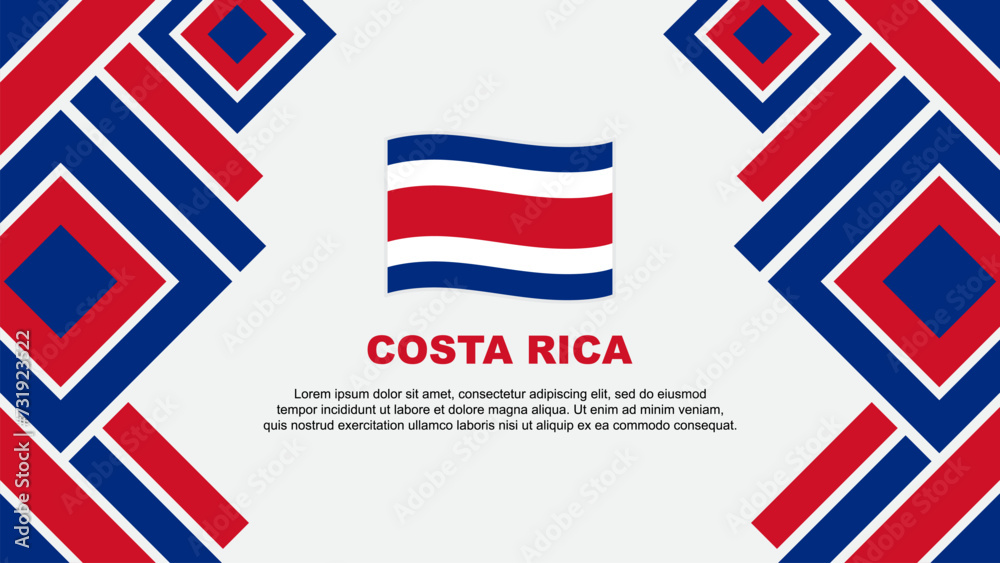 Costa Rica Flag Abstract Background Design Template. Costa Rica Independence Day Banner Wallpaper Vector Illustration. Costa Rica