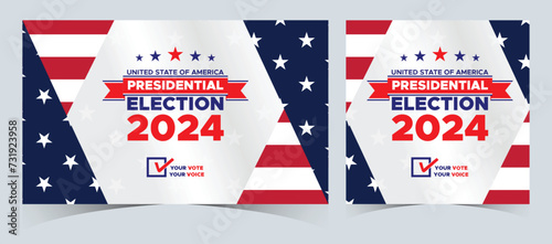 Set Of Vote 2024. Presidential election day in united states. Election 2024 USA. Political election campaign banner. background, post, Banner, card, poster design with Vote day November 5 US