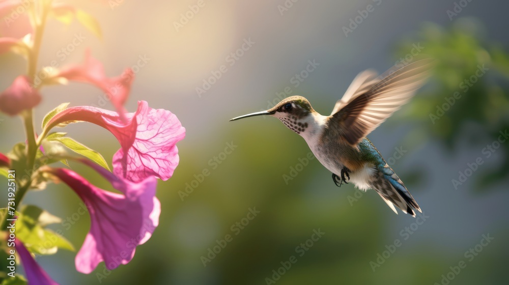 hummingbirds who want to take food from flowers