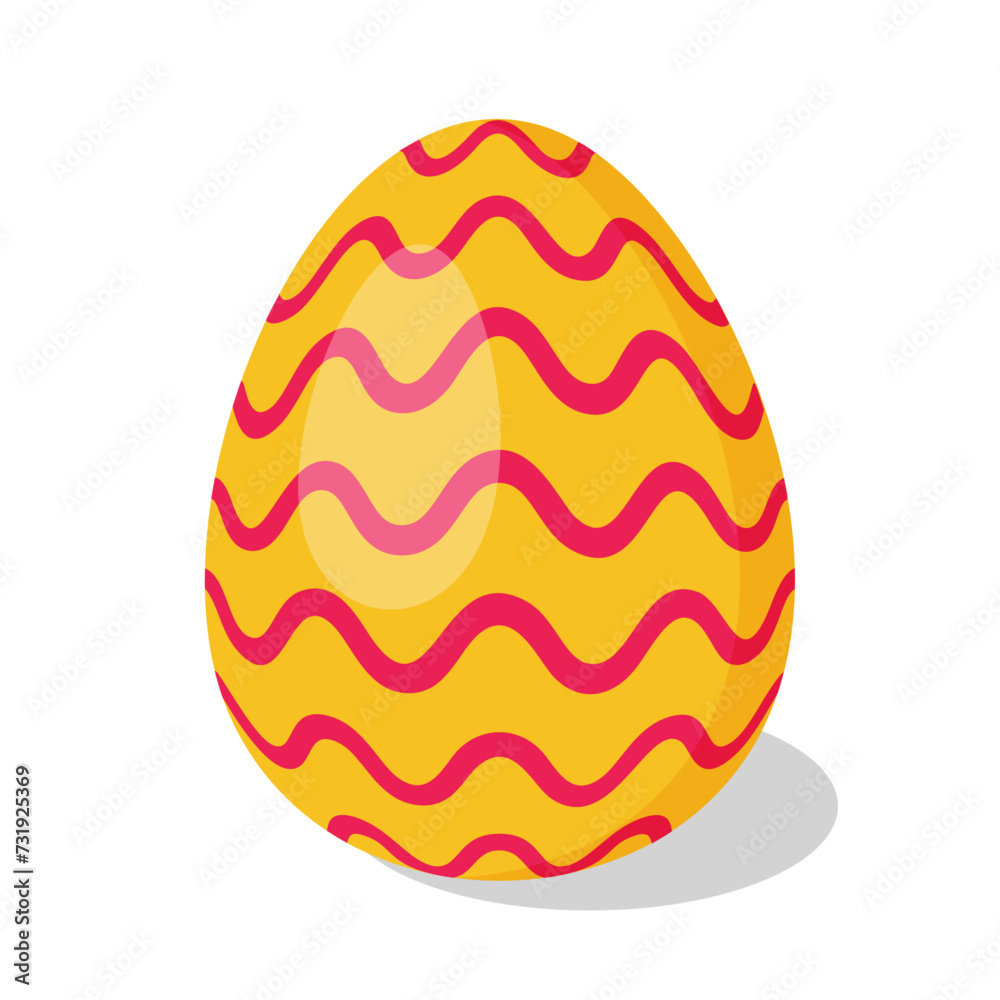 Easter Egg with pattern. Design elements for holiday cards. Happy Easter. Cartoon flat style Vector illustration. Easter Egg with pattern. Design elements for holiday cards. Happy Easter. Cartoon flat style Vector illustration.