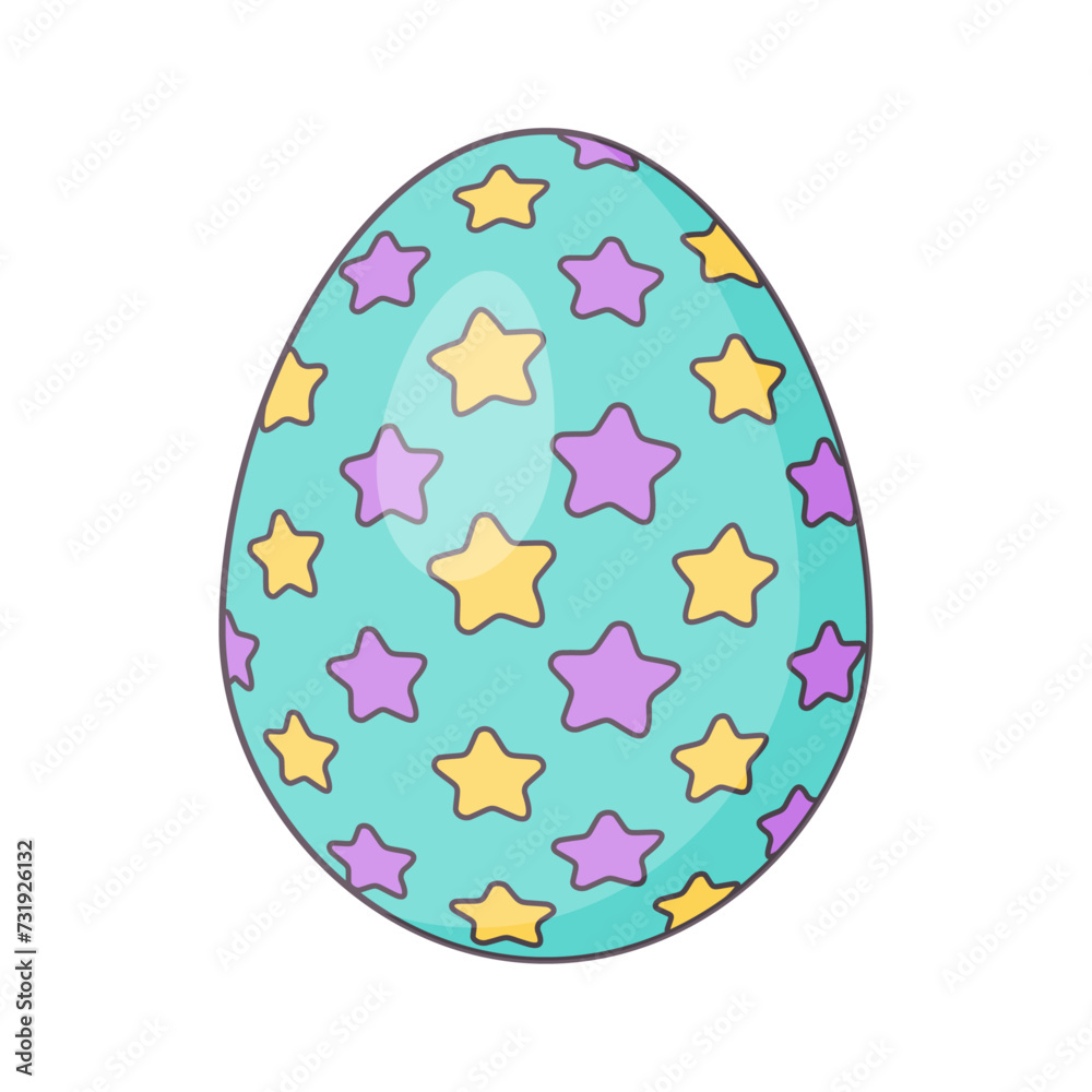 Easter Egg with ornament. Retro Design elements for holiday cards. Happy Easter. Cartoon flat, retro style Vector illustration. Easter Egg with ornament. Retro Design elements for holiday cards. Happy Easter. Cartoon flat, retro style Vector illustration.