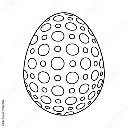 Hand drawn Easter egg.  Coloring book page antistress for adults and children. Beautiful doodle ornament. Vector outline sketch illustration isolated on white background.  photo