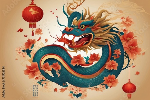 Chinese New Year Background Chinese Dragon © Aisha