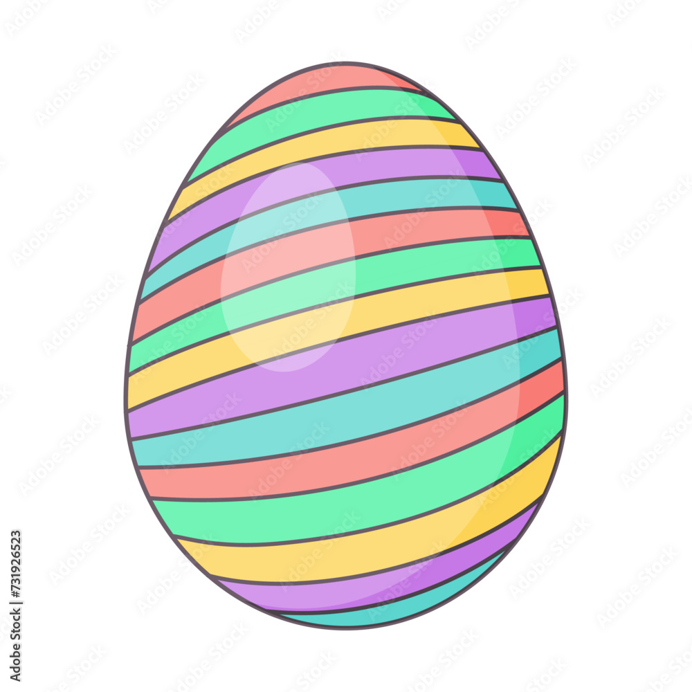 Easter Egg with ornament. Retro Design elements for holiday cards. Happy Easter. Cartoon flat, retro style Vector illustration. Easter Egg with ornament. Retro Design elements for holiday cards. Happy Easter. Cartoon flat, retro style Vector illustration.