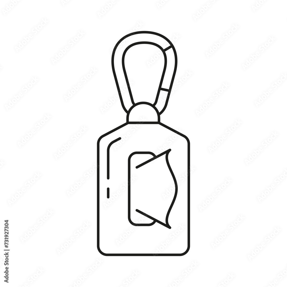 Dog garbage case line icon. Black simple pictogram of pet poop bag with holder. Vector isolated element on white background