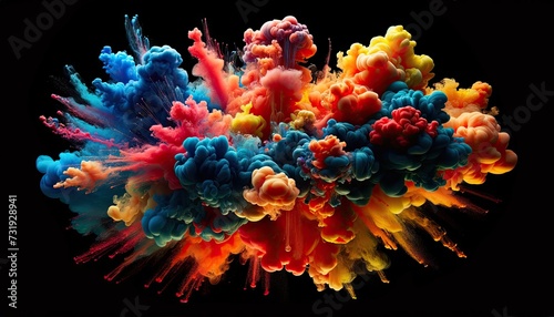 Underwater Color Burst: Abstract Ink Explosion