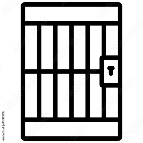 jail icon illustration design with outline