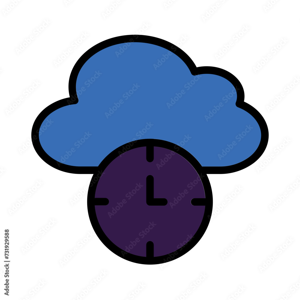 Backup Clock History Filled Outline Icon Backup Clock History Filled Outline Icon