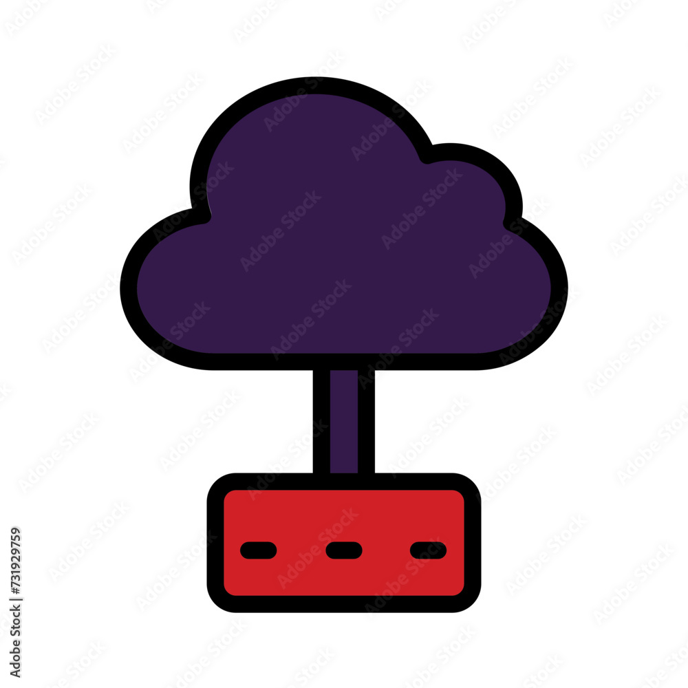 Data Hosting Cloud Filled Outline Icon Data Hosting Cloud Filled Outline Icon