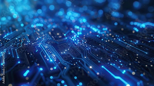 circuit board background blue tech  photo