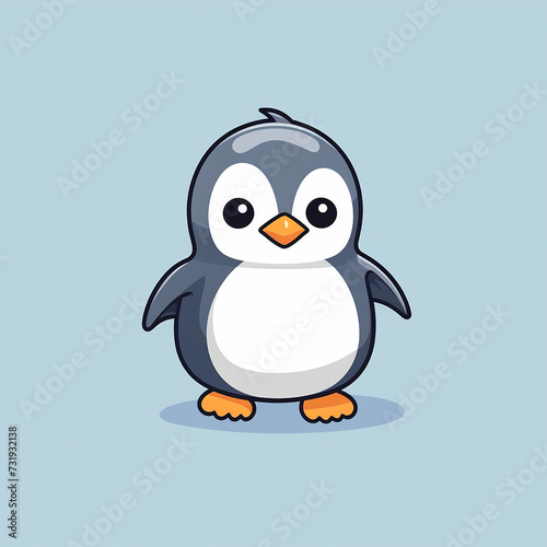 flat logo cute penguin cartoon vector icon illustration animal nature icon © Studio Art