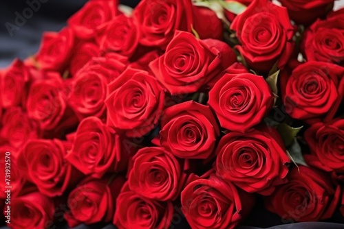 Luxury bouquet of red roses  Valentines Bouquet  Valentine s day  Mother s day  Women s Day and love concept