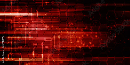 2d illustration Abstract futuristic electronic circuit technology background