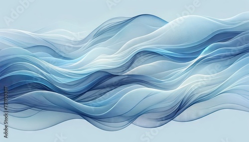 Ethereal Blue Silk: Flowing Fabric Abstract Background