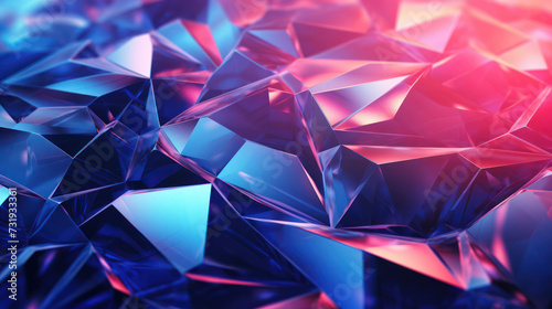 Shimmering Reflections: A Bright, Geometric Crystal in a Futuristic, Iridescent Space