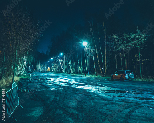 Obraz na płótnie Port nocą w salonie