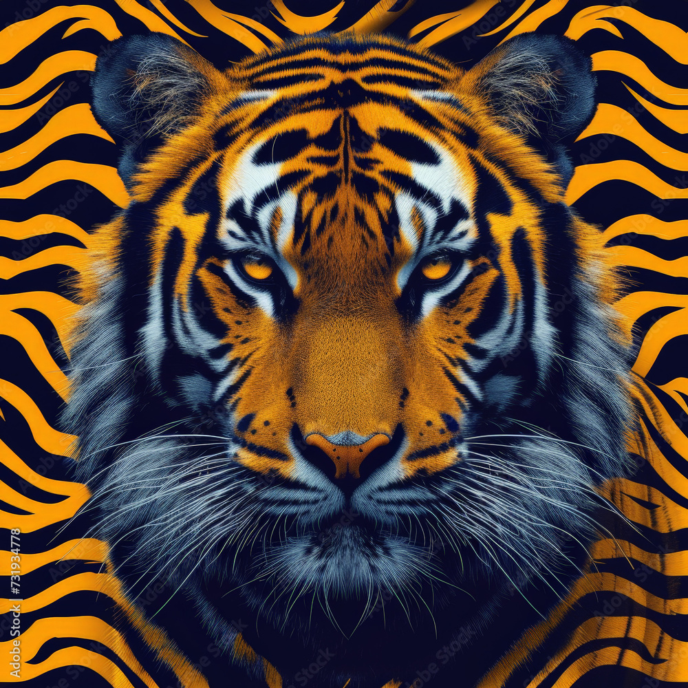 Tiger, Pattern Tile for seamless backgrounds and for filling surfaces in soft colors, ai generated Tiger, Pattern Tile for seamless backgrounds and for filling surfaces in soft colors, ai generated