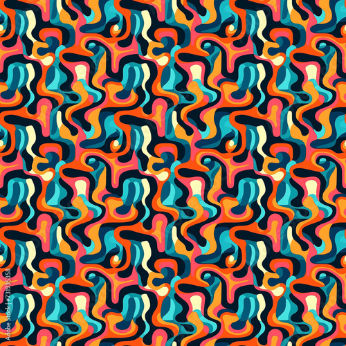 Abstract Colorful Seamless Pattern design, Textile