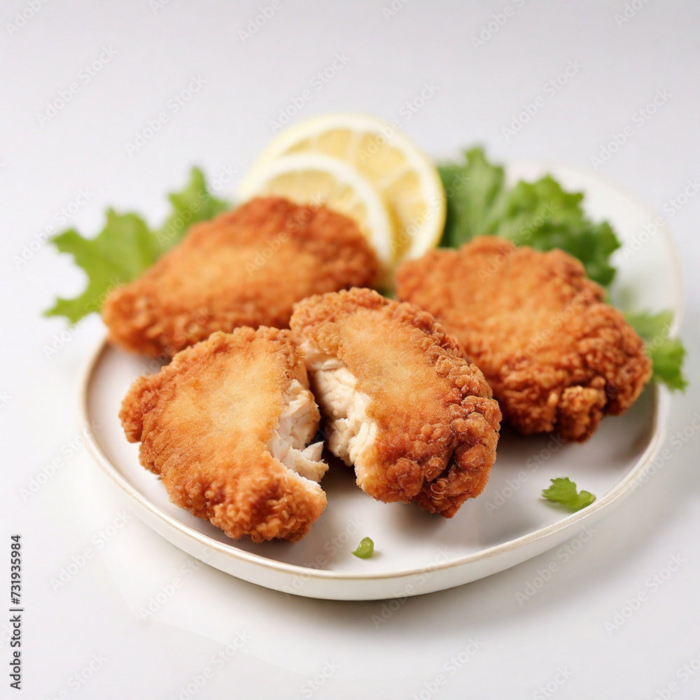 Fried chicken isolated on a white background. Fried chicken isolated on a white background.