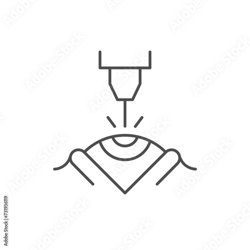 Laser eye surgery line icon