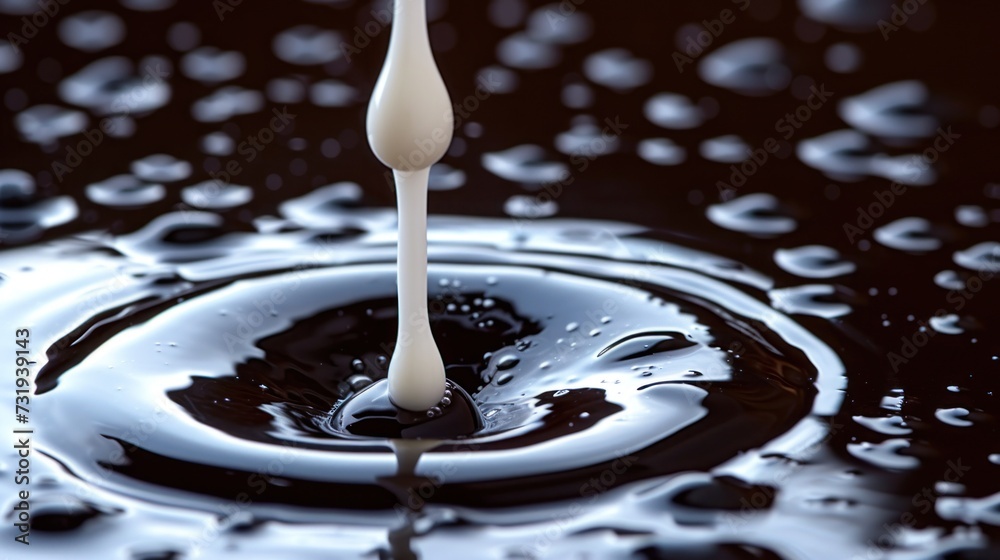 a close up of a drop of water with a white candle sticking out of the center of the drop of water. a close up of a drop of water with a white candle sticking out of the center of the drop of water.