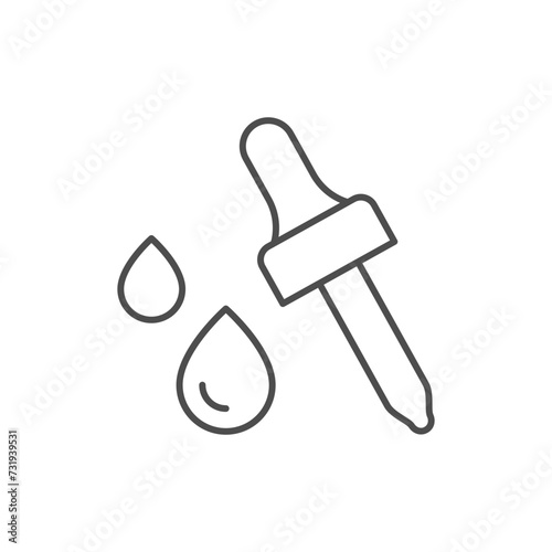 Drops with pipette line icon