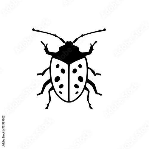 Stink Bug Icon SVG Black And White Illustration Art Generative AI. © tes