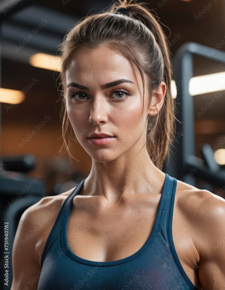 Gym Victory: Fitnesswoman's Strong Dedication Sparks Immediate Motivation Gym Victory: Fitnesswoman's Strong Dedication Sparks Immediate Motivation