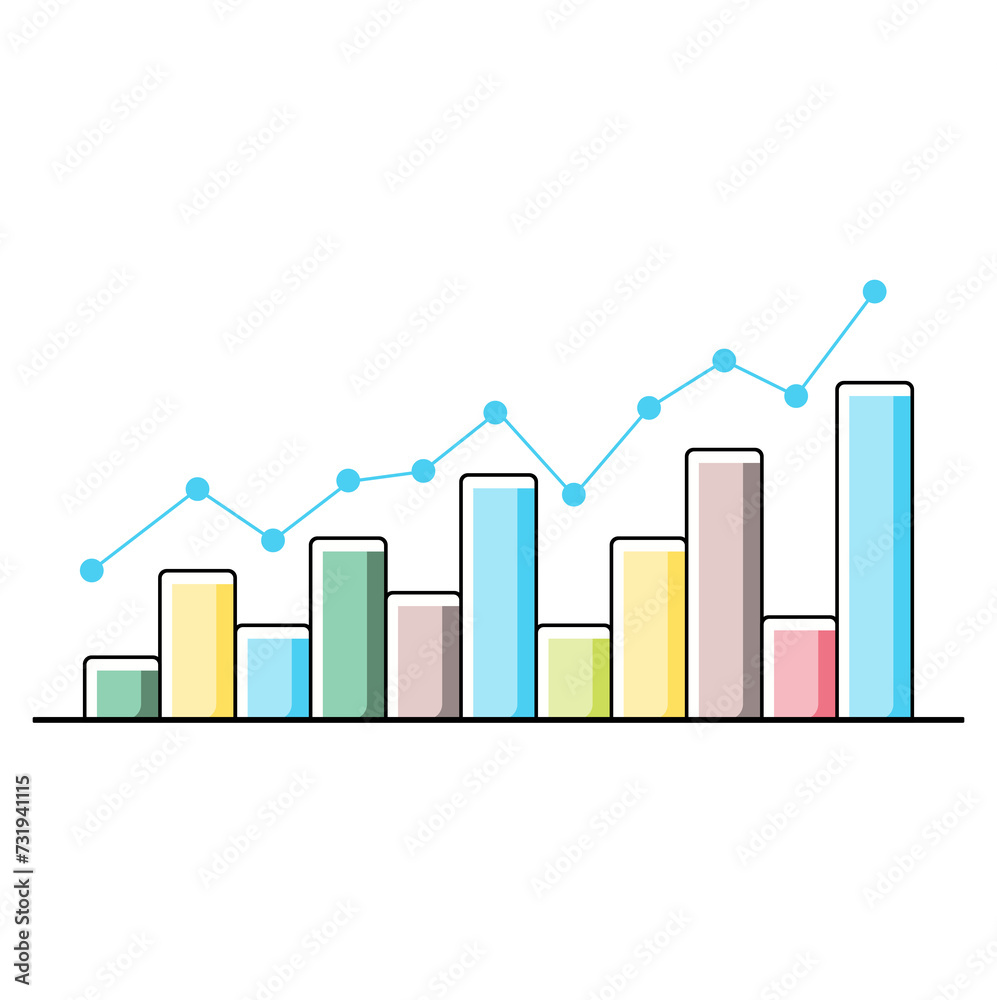 business graph cute colorful