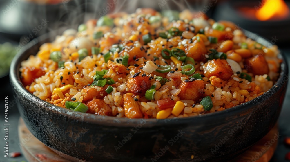 a close up of a bowl of food with broccoli, beans, and other things in the background. a close up of a bowl of food with broccoli, beans, and other things in the background.