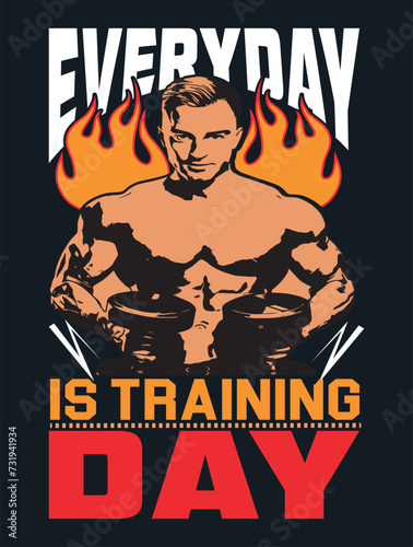 Everyday is Training Day T-shirt Design. USA Veteran T-shirt Design. T-shirt Design. (ID: 731941934)