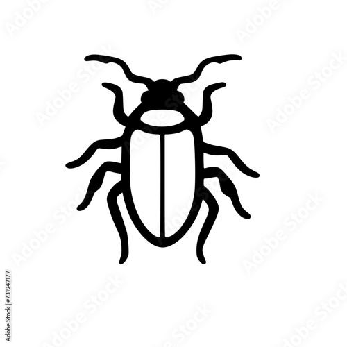 Water Bug Icon SVG Black And White Illustration Art Generative AI.