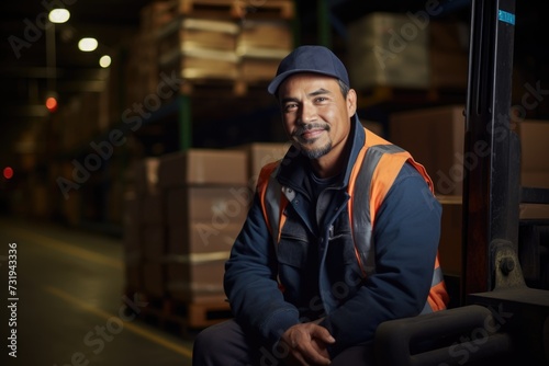 Portrait of a middle aged worker in warehouse © Geber86