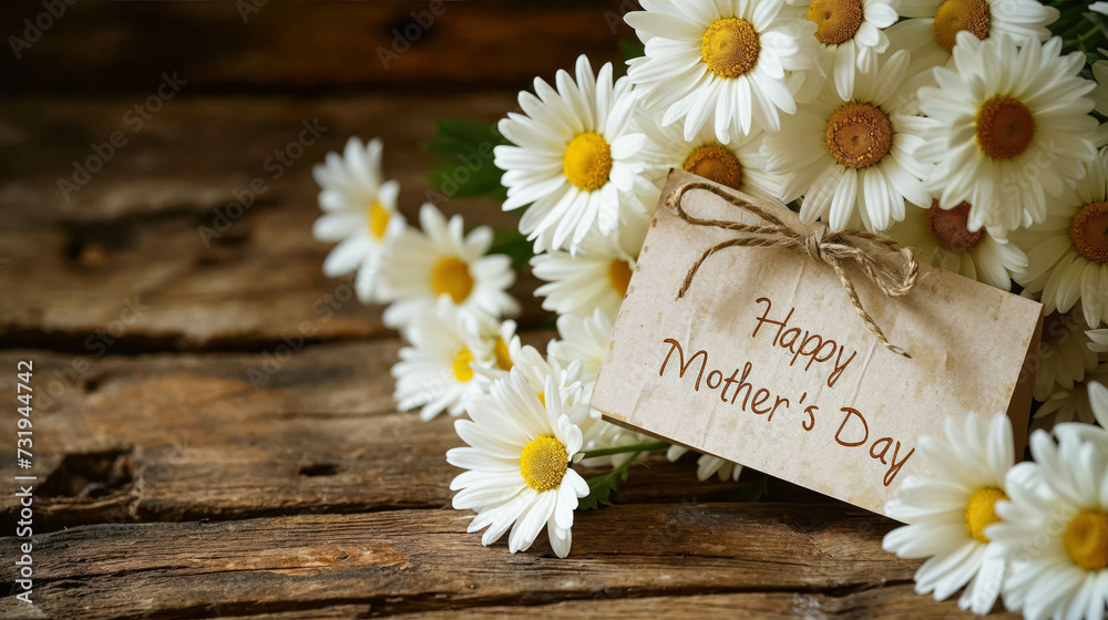 Obraz premium Mother's Day Card Greeting With Text 