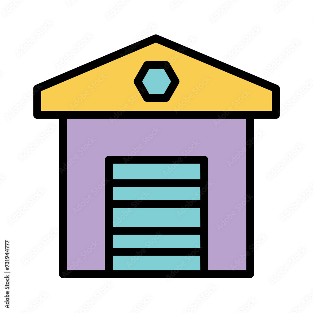 Car Garage Transport Filled Outline Icon Car Garage Transport Filled Outline Icon