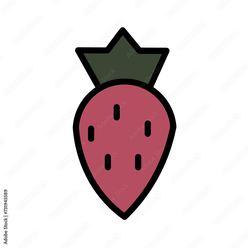 Beach Berry Strawberry Filled Outline Icon Beach Berry Strawberry Filled Outline Icon