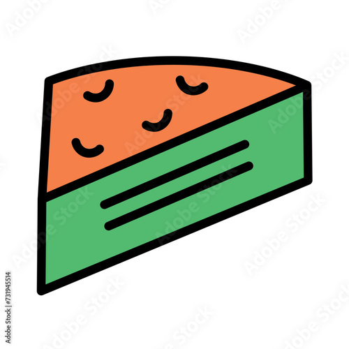 Baked Cake Sacher Filled Outline Icon