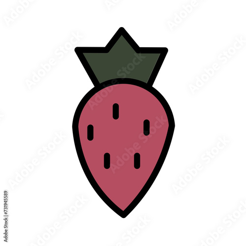 Beach Berry Strawberry Filled Outline Icon