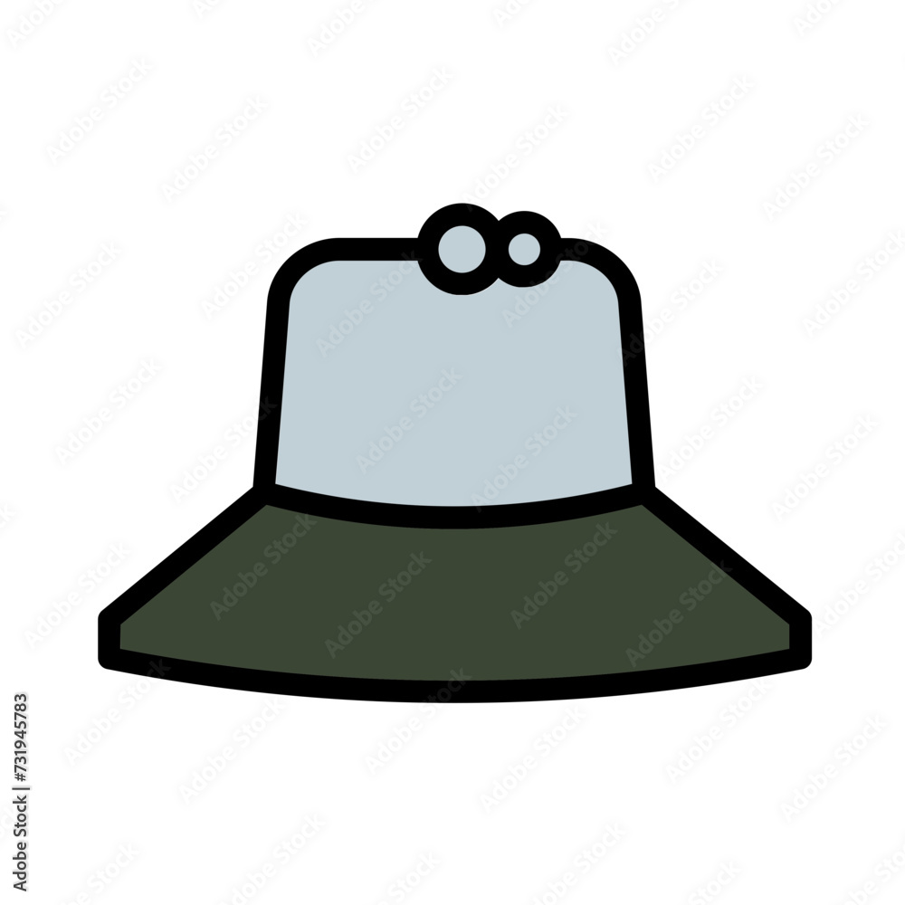 Female Hat Beach Filled Outline Icon Female Hat Beach Filled Outline Icon