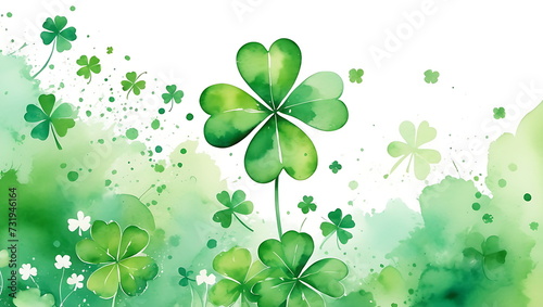 The watercolor green clover leaf, shamrock, watercolor, and vibrant green of the St. Patrick's Day lucky four-leaf clover background was eye-catching.