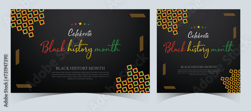 Set of Black History Month celebrated. February national black history month African American vector illustration Template for background, banner, card, poster with text inscription