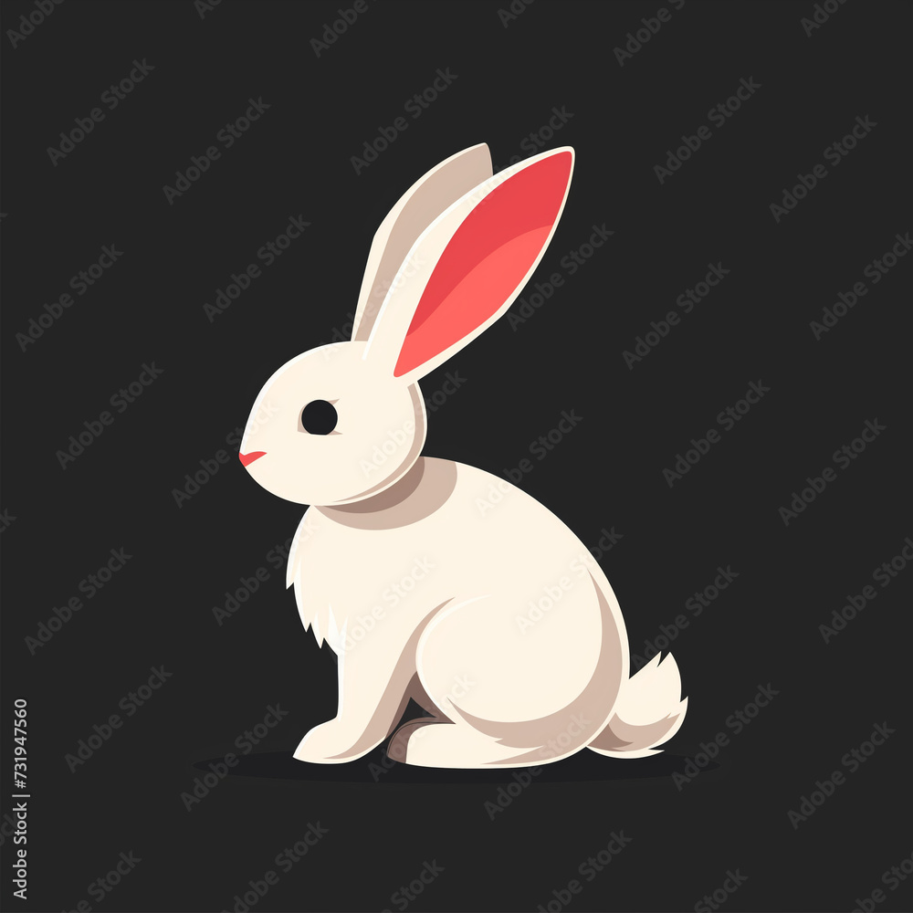 Flat modern logo rabbit vector icon illustration Flat modern logo rabbit vector icon illustration