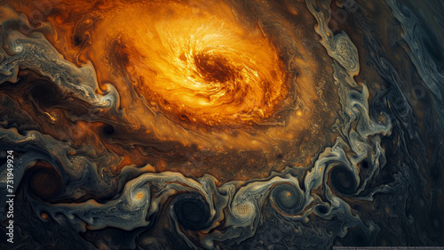 Cosmic spectacle: Jupiter's swirling clouds captivate with celestial grandeur, evoking awe and wonder in the realm of space exploration. Ideal for science and astronomy concepts photo