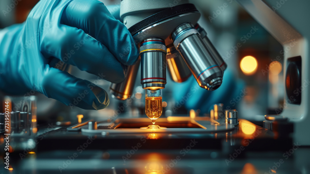 a scientist dropping liquid into a microscope,generative ai a scientist dropping liquid into a microscope,generative ai