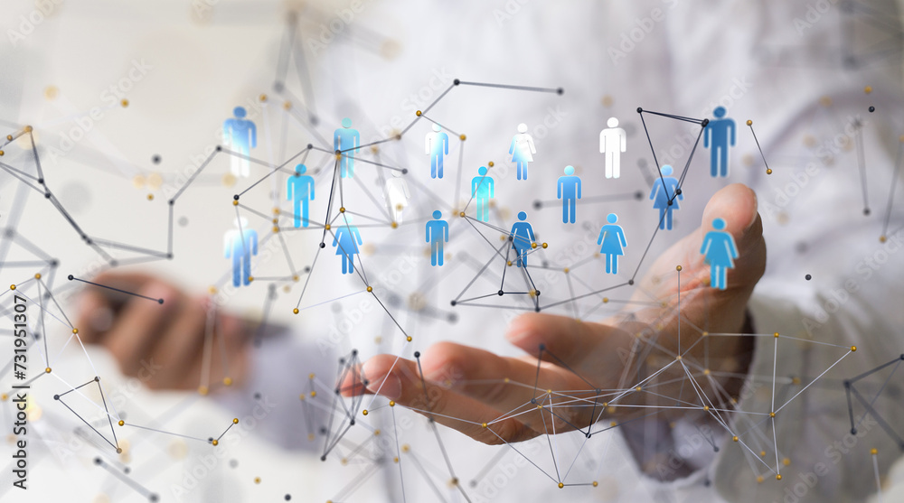 Global network. Blockchain. 3D illustration. Neural networks and artificial intelligence. Abstract Global network. Blockchain. 3D illustration. Neural networks and artificial intelligence. Abstract