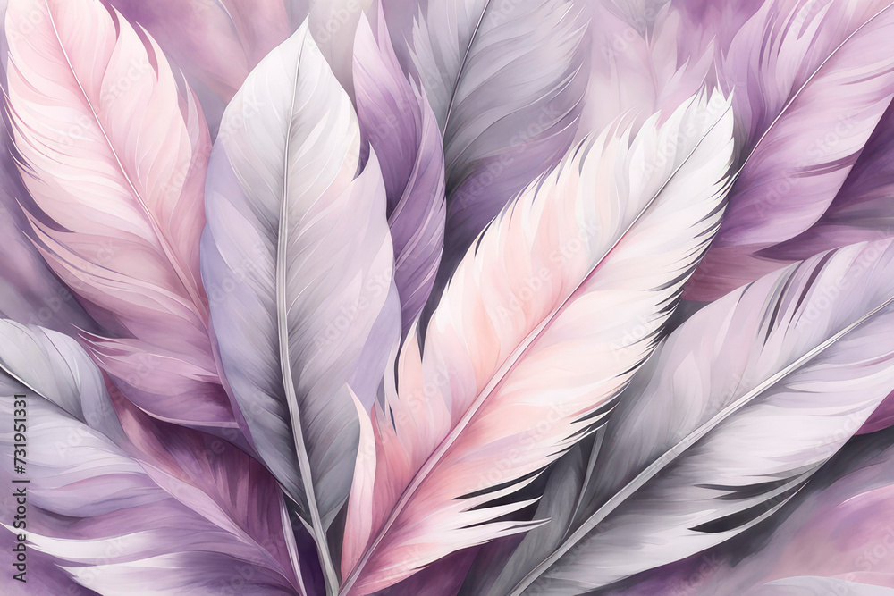 Fototapeta premium Colour feather abstract background. .